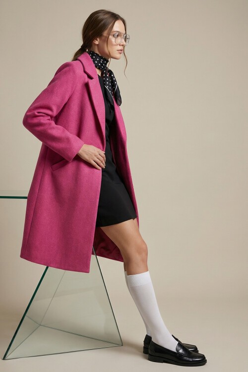 Merterium 9085 Kaşe Kaban - A.Fuşya