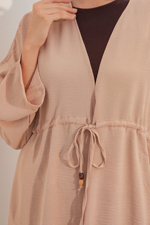 Kadın Ayrobin Kimono Pantolon İkili Takım 30101 - Bej