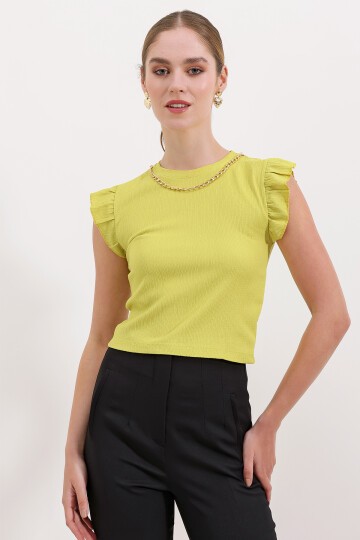 Merterium 0430 Örme Bluz - A.Sarı