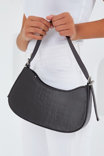 Merterium Kadın Kahverengi Düz Baget Çanta 010167