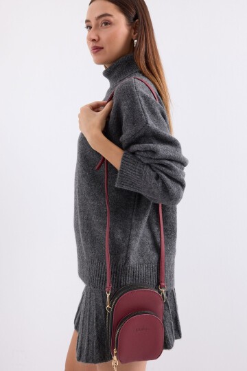 Merterium 010171 Mini Çapraz Omuz Çantası - Bordo