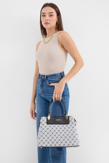 Merterium 010176 Armine Baskılı Çanta - Gri