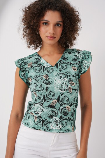 Merterium 0430 Örme Bluz - C. Çağla