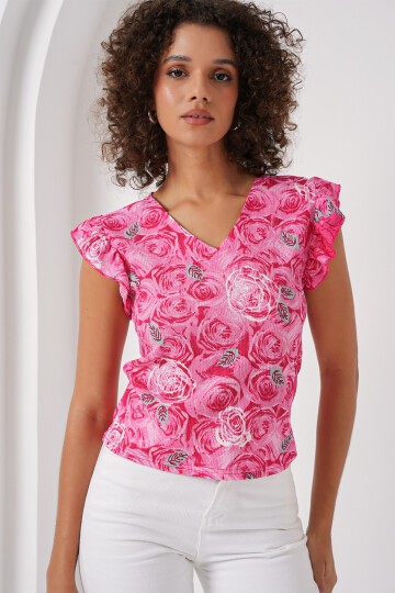 Merterium 0430 Örme Bluz - Pembe