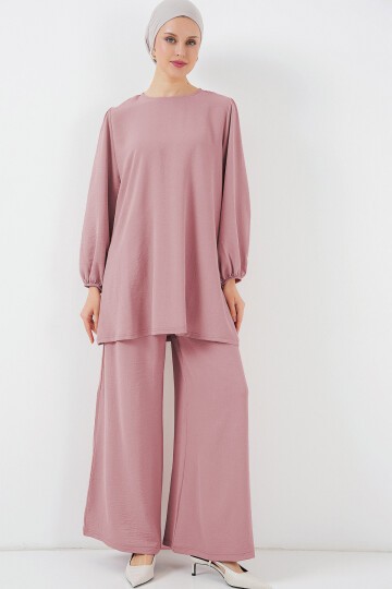 Merterium Ayrobin Tunik Pantolon Alt Üst Takım 6712 - Pudra