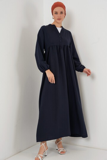 Merterium Kadın Uzun Tesettür Elbise 2525 - Lacivert