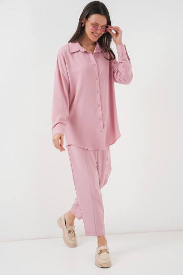 Merterium 6593 Oversize İkili Takım - Pudra