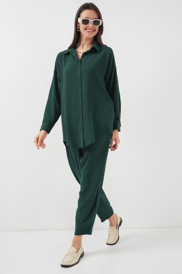 Merterium 6593 Oversize İkili Takım - Zümrüt Yeşili
