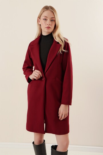 9085 Kaşe Kaban - Bordo