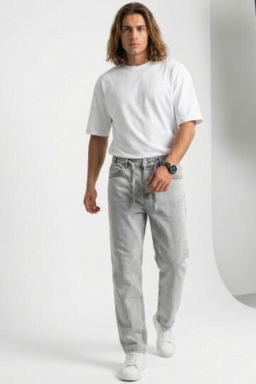 Erkek Rahat Kesim Baggy Jean Pantolon 30075 - Taş