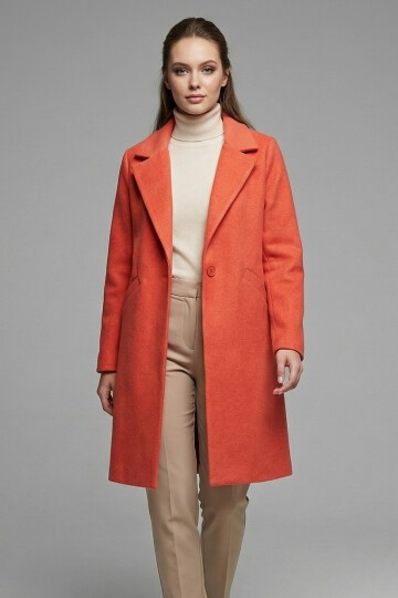 Merterium 9085 Kaşe Kaban - B.Kırmızı