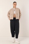 Merterium 0688 Çift Cepli Bomber Ceket - Bej
