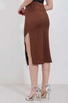 Merterium 1890 Zincir Detaylı Etek - Kahverengi