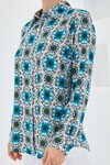 Merterium 3721 Grafik Desenli Gömlek - B.Mavi
