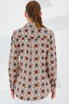 Merterium 3721 Grafik Desenli Gömlek - Turuncu