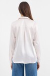 Merterium 3964 Hafif Dökümlü Saten Gömlek - Krem