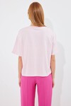 Merterium 4318 Baskılı Basic Tişört - Pudra