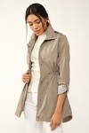 Merterium 5669 Belden Lastikli Trenchcoat - Bej