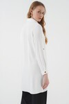 Merterium 5851 Cep Detaylı Gömlek Tunik - Beyaz