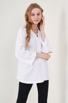 Merterium 5862 Örme Kimono - Beyaz