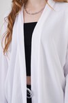 Merterium 5862 Örme Kimono - Beyaz