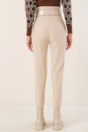 Merterium 6556 Kemerli Kumaş Pantolon - Krem