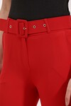 Merterium 6649 İspanyol Paça Kemerli Pantolon - Kırmızı