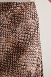 Merterium Kadın Kahve Bej Desenli Saten Etek 15877