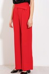 Merterium Kadın Kırmızı Yüksek Bel Palazzo Pantolon 6646
