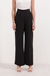 Merterium Kadın Siyah Yüksek Bel Palazzo Pantolon 6646