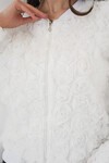 Merterium 0719 Güllü Ceket - Beyaz