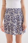 Merterium 1884 Desenli Viskon Mini Etek - Lacivert