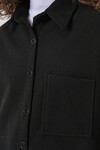 Merterium 20273 Tek Cepli Düğmeli Kaşe Gömlek - Siyah