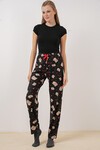 Merterium 4323 Desenli Pijama Altı - Siyah