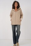 Merterium 5197 Kapüşonlu Kapitone Mont - Bej