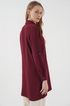 Merterium 5851 Cep Detaylı Gömlek Tunik - Bordo