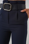 Merterium 6556 Kemerli Kumaş Pantolon - Lacivert