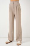 Merterium 6638 Yüksek Bel Palazzo Pantolon - A.Bej
