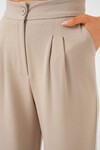 Merterium 6638 Yüksek Bel Palazzo Pantolon - A.Bej