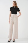 Merterium 6647 Bol Paça Kumaş Pantolon - Krem