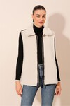 Merterium 6793 Peluş Yelek - Beyaz