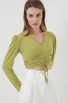 Merterium 936 Sandy Crop Bluz - E.Yeşil