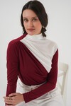Merterium 940 Büzgü Detaylı Sandy Bluz - Bordo