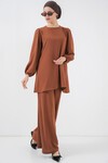 Merterium Ayrobin Tunik Pantolon Alt Üst Takım 6712 - Sütlü Kahve
