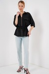Merterium Fermuarlı Kadın Gömlek 0721 - Siyah