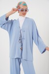 Merterium Kadın Ayrobin Kimono Pantolon İkili Takım 6739 - Mavi