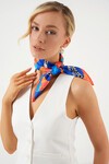 Merterium Kadın Desenli Bandana Fular 010187 - Lacivert