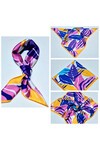 Merterium Kadın Desenli Bandana Fular 010187 - Mor