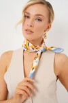 Merterium Kadın Desenli Bandana Fular 010187 - Turuncu