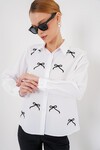 Merterium Kadın Fiyonk Detay Gömlek 20311 - Beyaz